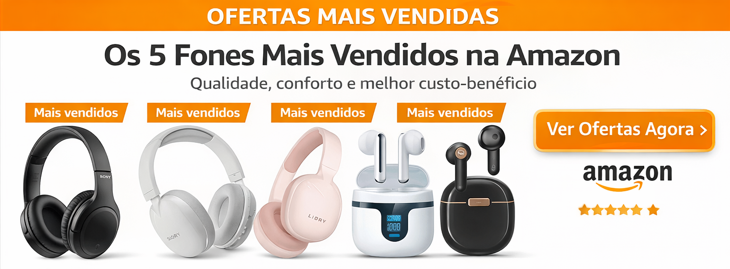 Fones de ouvidos bluetooth mais vendidos da amazon